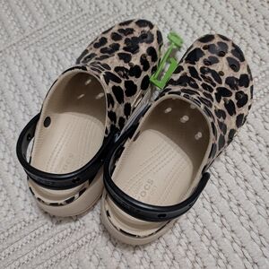 Leopard Print Platform Crocs